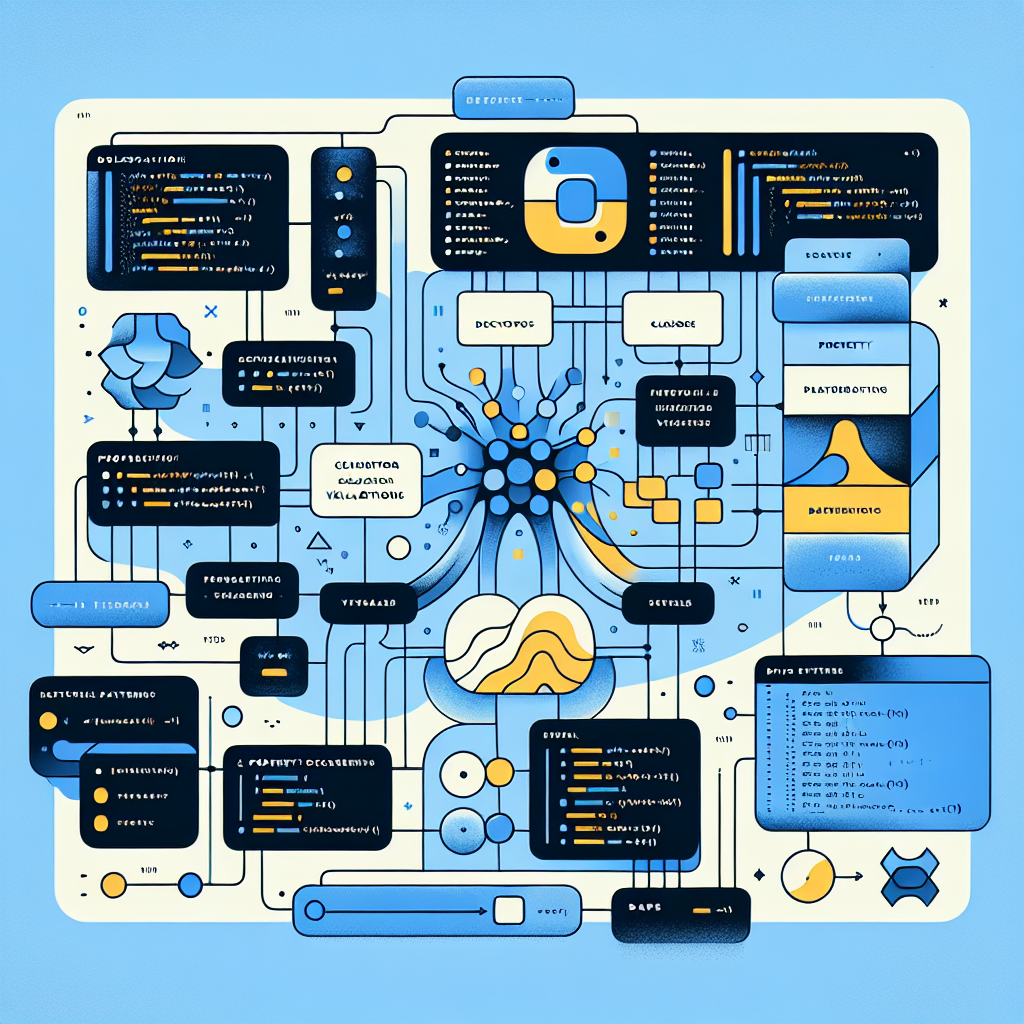 Ilustración técnica para: Cómo implementar Property Decorators para Feature Engineering en Python de forma eficiente