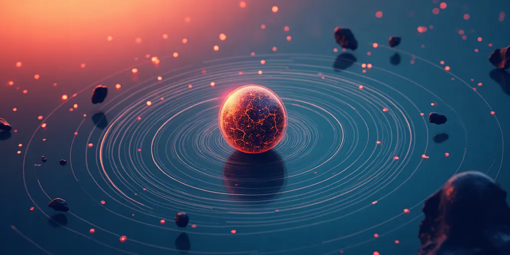 Ilustración abstracta de una cadena de bloques numerados en la que uno aparece retocado con un color distinto mientras los demás permanecen alineados