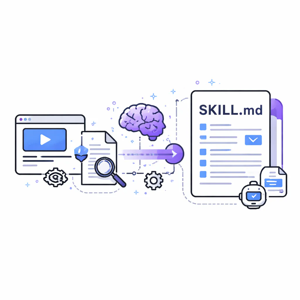 Ilustración técnica para: Claude Code Skills: De YouTube a Contexto con Skill Seekers