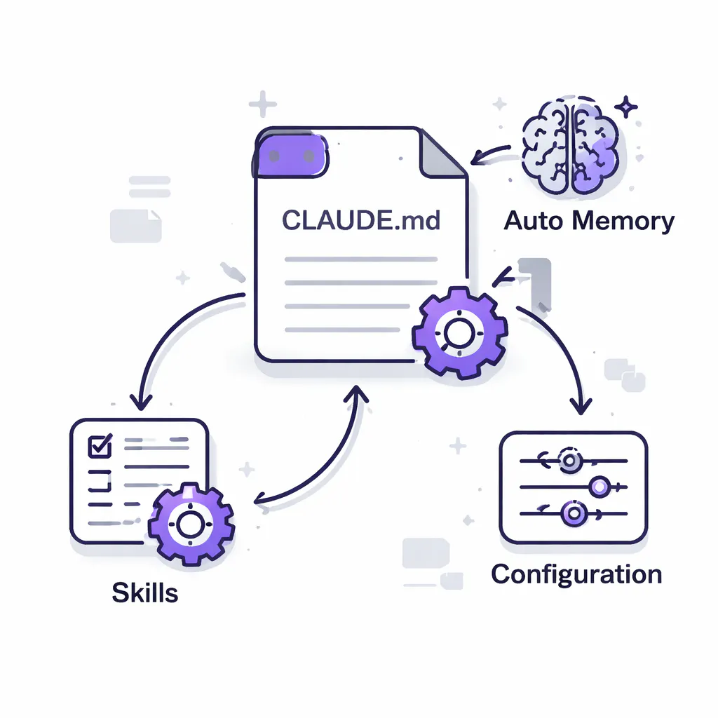Ilustración técnica para: CLAUDE.md en Claude Code: qué es, dónde se carga y qué poner